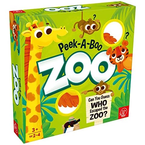 ROO Games Peek-A-Boo Zoo - Be The First to Discover The Missing Animal - for Ages 3+ - A Guessing Board Game for Toddlers and Families Cover