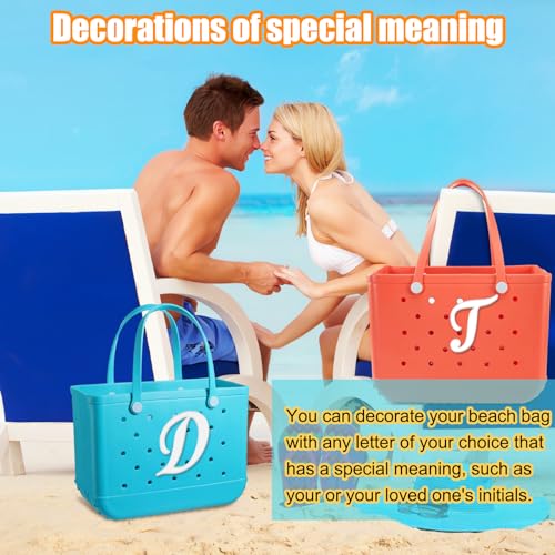 Mity rain Letter Charms for Bogg Bag，Alphabet Lettering Accessories Charms Compatible with Bogg Bag Original All Models, Insert Decorative Letter for Handbag Beach Tote Bag S3