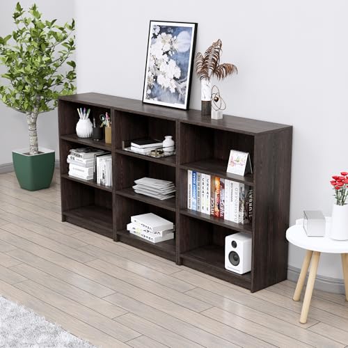 Image of Bniture Engineered Wood Bookshelf for Home | Multipurpose Wooden Book Shelf for Study Room, Home Decor Storage Rack, Showcase Organizer for Living Room, Bedroom, Office | Flower Wenge