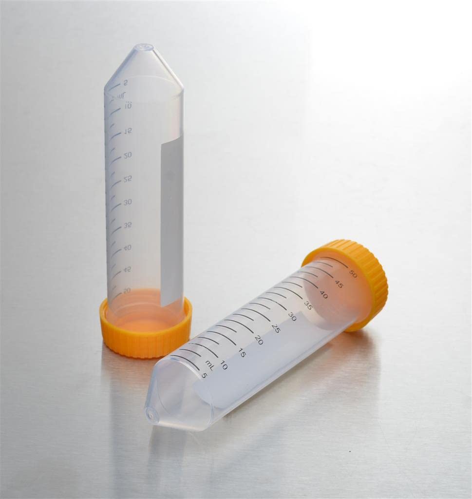 50ml Sterile Centrifuge Tube, Conical Bottom, Flat Caps, Graduated, Made in USA (Case of 500)