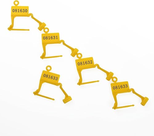 Miniatura 7 de 100 sellos de plástico desechables con autobloqueo, sellos de seguridad numerados a prueba de manipulaciones, para equipaje, bolsa de documentos,