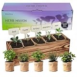 5 Herb Garden Kit with Wooden Box - Including...