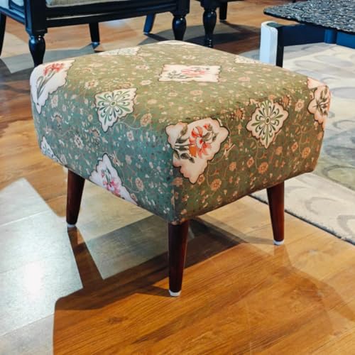 Image of The Artage Footstool Ottoman Pouffe Home Decor Furniture for Living room Extra Seat Footrest Dressing Table Vanity Stool Sitting Mudda High Density Cushioning Puffy Stool for Bedroom Living Room Decor