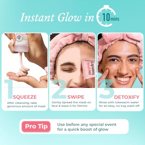 Image of The Pink Foundry Pore Refining & Soothing Clay Mask with Cica | Deeply Cleanses Skin, Increases Hydration & Absorbs Extra Oil from Skin | Minimises Pores & Reduces Excess Oil | For Men & Women | 100g