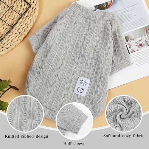 Winmany Pullover für kleine und mittelgroße Hunde und Katzen, Rollkragenkleidung, Chihuahua, Yorkie, Welpen, einfarbig, Grau, Größe M