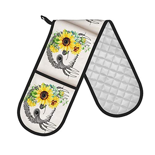 AuHomea Sloth Sunflower Double Oven Mitt, Heat Resistant Oven Gloves Potholders 7.5 X 35 Inches for Kitchen Cooking Backing Microwave BBQ Handling Hots and Pans AuHomea Sloth Sunflower Double Oven Mitt, Heat Resistant Oven Gloves Potholders 7.5 X 35 Inches for Kitchen Cooking Backing Microwave BBQ Handling Hots and Pans
