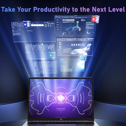 2025 16 Inch FHD Laptop 12th Gen N95 Quad-Core (Processor Up to 3.4GHz) - 16GB DDR4 RAM 512GB M.2 SSD, Support Dual-Band WiFi, HDMI, USB 3.2, BT 5.2, 1200 16:10HD Display, 5000mAh Long-Battery - Image 5