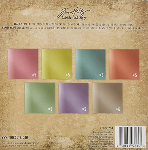 Tim Holtz, Advantus Kraft-Stock Mtllic Confections Printed Paper, Metallic, 8 X 8 Inches #TOP1