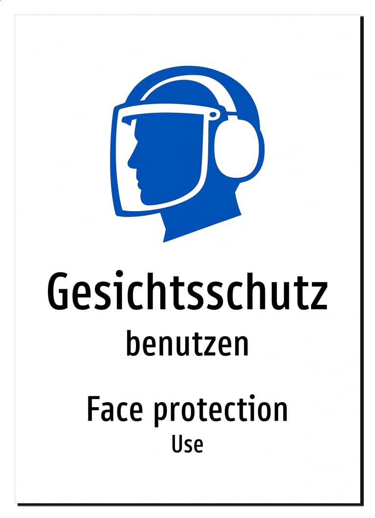 50203-DEEN-S-08 | Gesichtsschutz benutzen Schild/Aufkleber | Deutsch