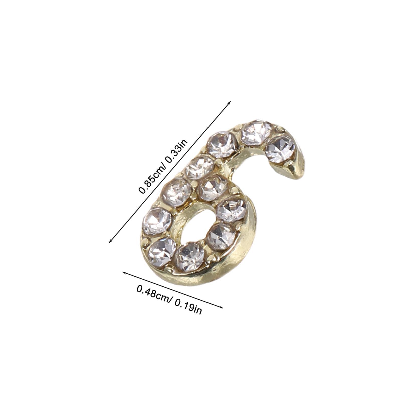 Ipetboom 100 Pezzi Rhinestone Number Nail Charms Flatback Iron Base Nail Art Decorations Piccoli Accessori Brillanti per Manicure Creativa ed Elegante per Eventi e Feste