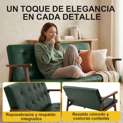 Sofá 2 plazas para salón y apartamento pequeño estilo escandinavo 5