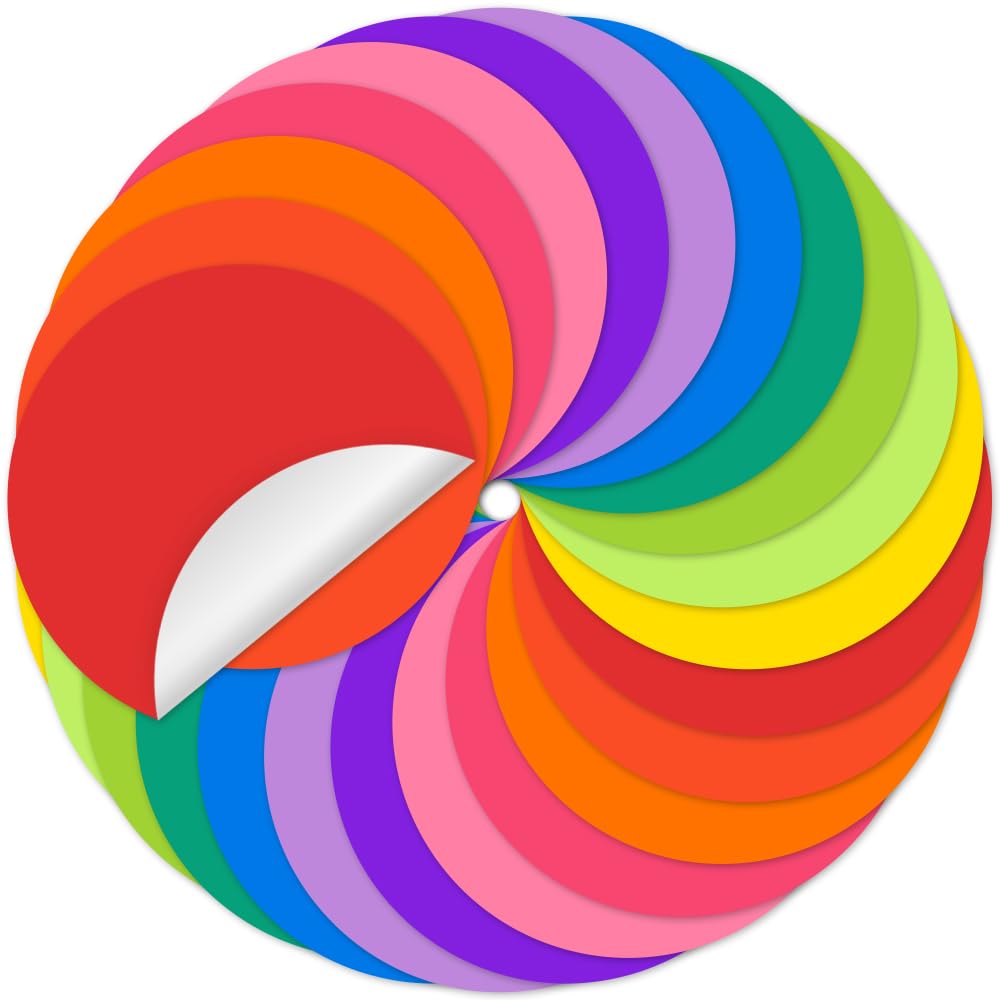 24 Pack Dry Erase Circle Dots, Colorful Whiteboard Desktop Writing Spots for Classroom Tables, Removable Vinyl Stickers Wall Decals for School Teachers