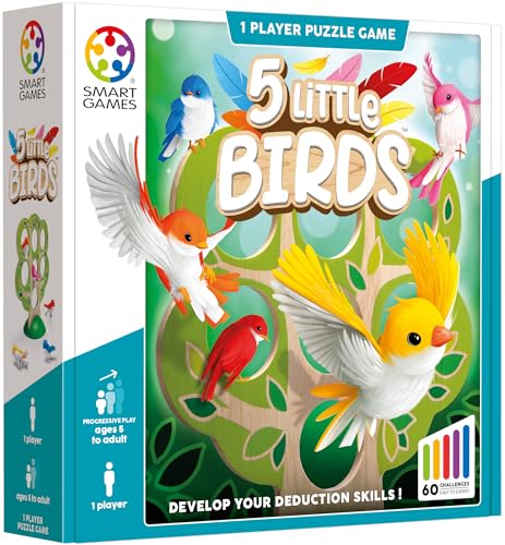 SmartGames 5 Little Birds Juego de lógica de madera miniatura 3