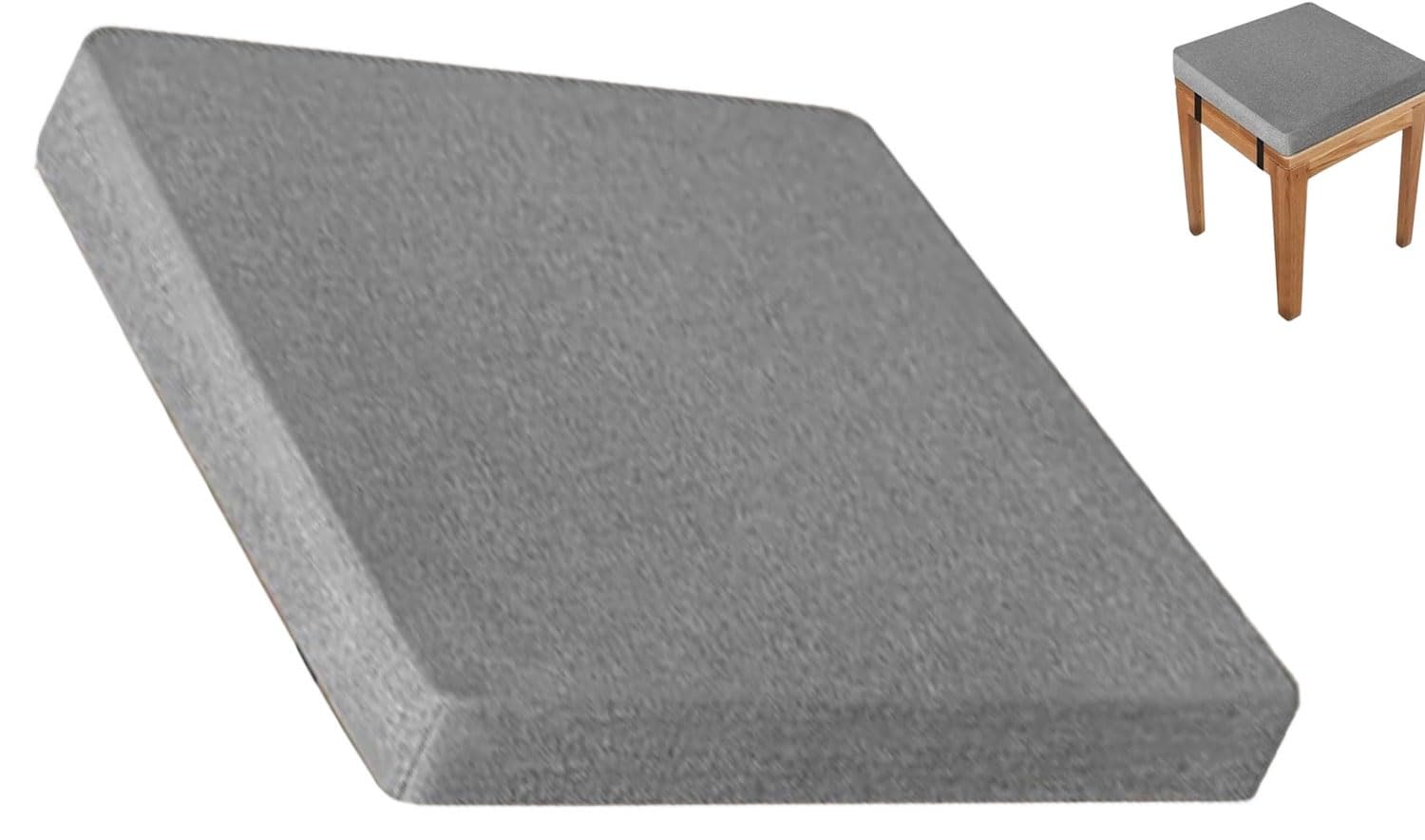 SDNAM Memory Foam Square Seat Cushion 3/5/8/10cm thick,25/28/30/35/40/45/50cm Stool Cushion, Chair Pad with Removable Cover for Dining Kitchen Bar Chairs(Q1,30x30x3cm)