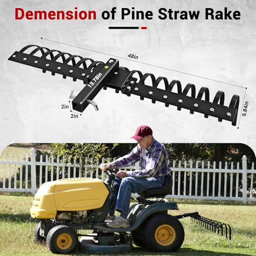 LTSEAME 48 Inch Tow Behind Rake