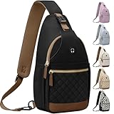 Vankor Small Crossbody Purses Bags for Women Men Travel, Chest Sling Bag Women Casual Cross Body Bag for Woman Sling Backpack Black