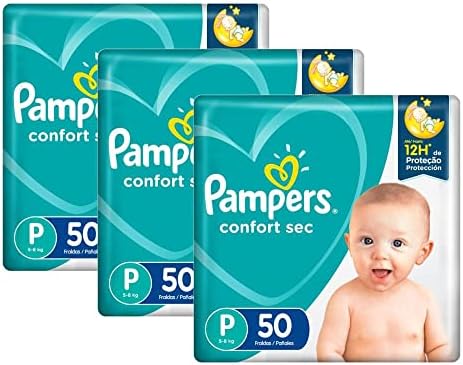 Kit Fralda Pampers Confort Sec P com 150 Unidades