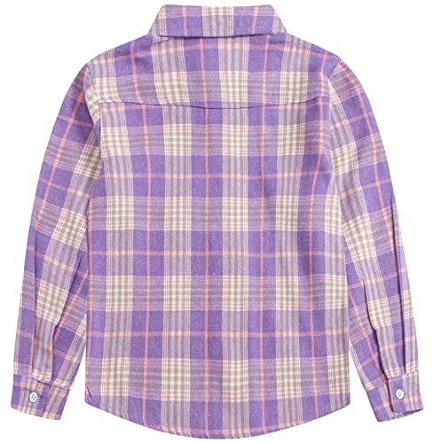 Image of SANGTREE Girls & Women's Long Sleeve Flannel Plaid Shirt Button Down Shirts, 3 Months - US 2XL