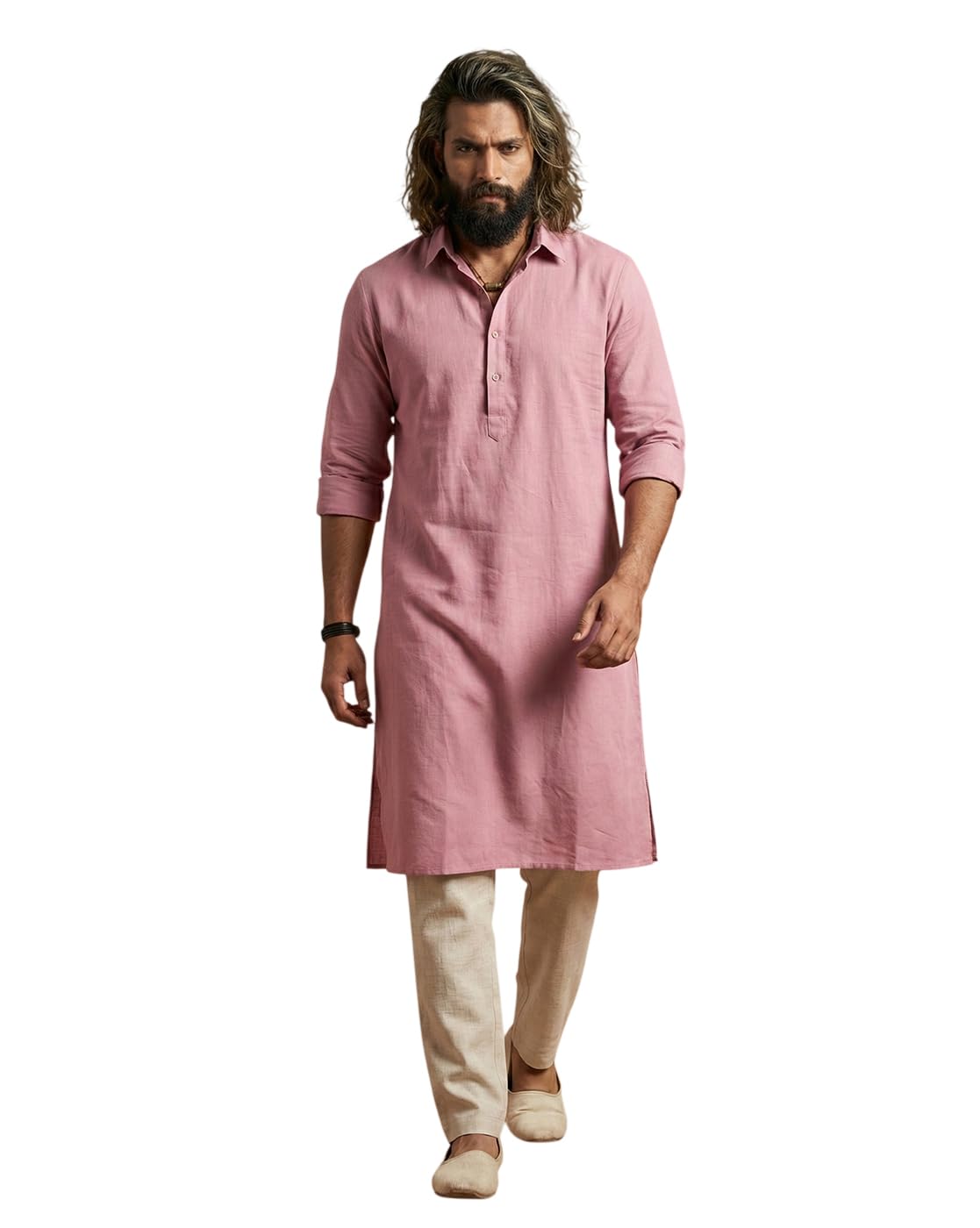 Men Dhurandhar Style Solid Shirt Collar Full Sleeve Straight Kurta Set | Breathable Fabric | Clean Silhouette | Comfortable Fit for Daily and Office Wear with Pant-image-35