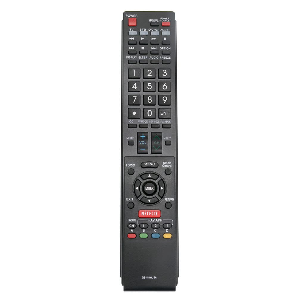 Replacement TV Remote Control Controller for Sharp LC-70UQ17U 70-inch, LC-80UQ17U 80-inch Aquos Q+ 1080p 240Hz 3D Smart LED TV