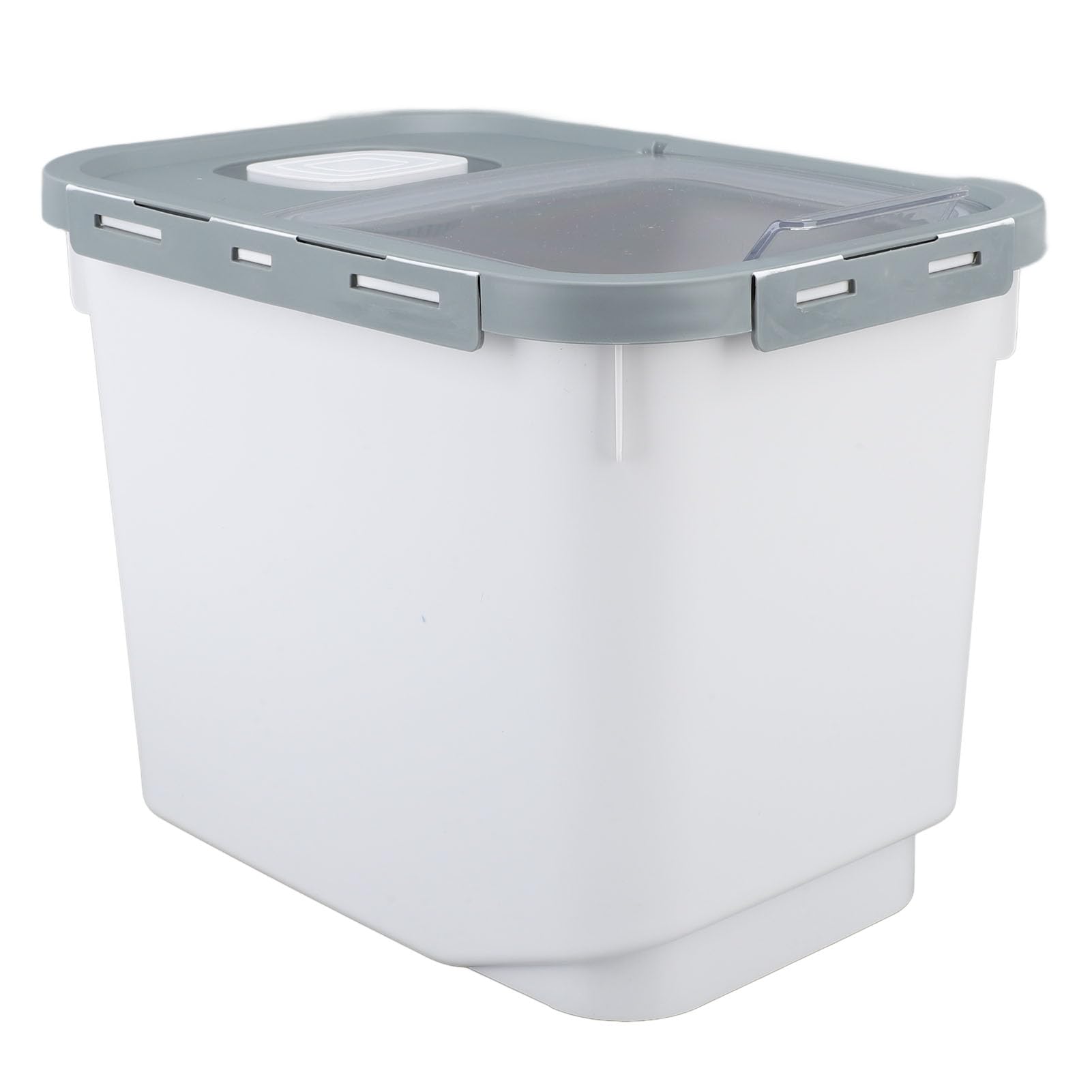 GOWENIC Contenitore per Riso Trasparente di Grande capacità con Ruote |Contenitore per Farina con Chiusura Ermetica da 22 Libbre, Durevole in PP per Uso Alimentare per l'organizzazione della (WHITE)