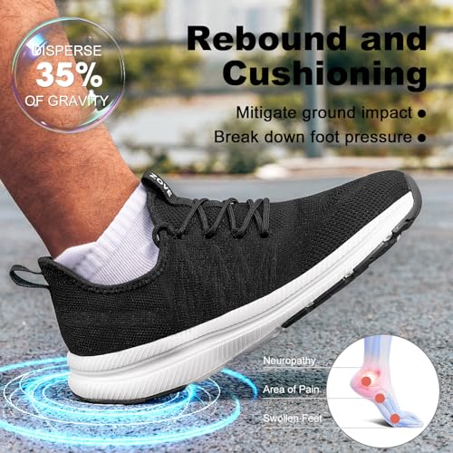 Image of ZOVE Wide Toe Box Shoes for Men Extra Wide Width Sneakers Non-Slip Ultra Light Wide Tennis Running Shoes Breathable Casual Walking Sneakers Diabetes Workout Gym Jogging Sports
