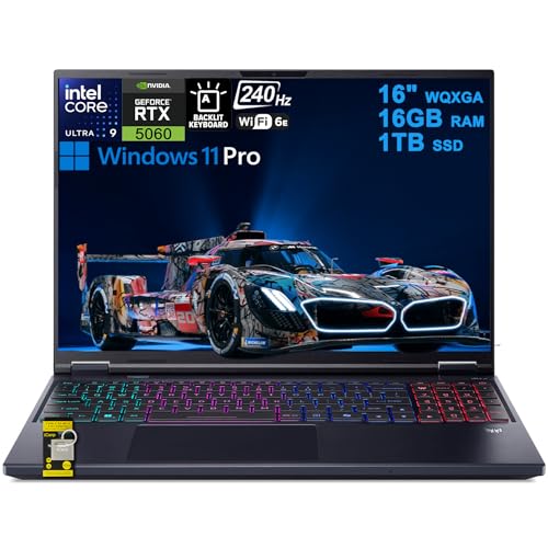 Image of Acer Predator Helios Neo 16S AI Gaming Laptop 16 inch 2560x1600 OLED 240Hz (100% DCI-P3 G-SYNC) Intel 24-core Ultra 9 275HX 16GB DDR5 1TB SSD GeForce RTX 5060 GDDR7 (Up to 572 AI Tops) Win11Pro ICP Hub
