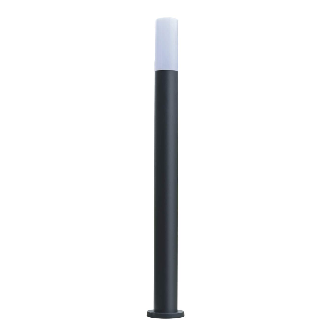 Lampioncino da Giardino Esterno E27 IP65 | Paletto Luminoso in Alluminio Nero H60/100 cm per Vialetti, Terrazze e Sentieri | Diffusore Opaco Antipioggia (100)