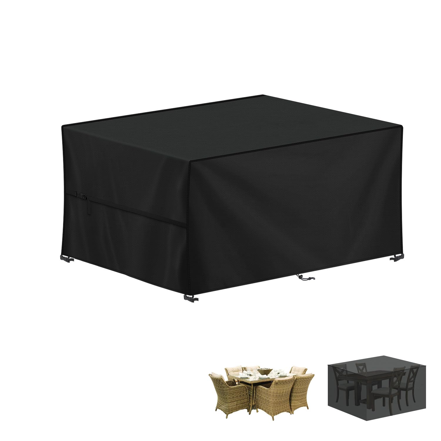 LAMUNI Coperture per Mobili da Giardino, 140x70x70cm Copertura Tavolo Esterno Telo Copertura per Giardino, Anti-UV Copridivano Esterno Impermeabile Telo Copri Divano da Giardino, Rettangolare