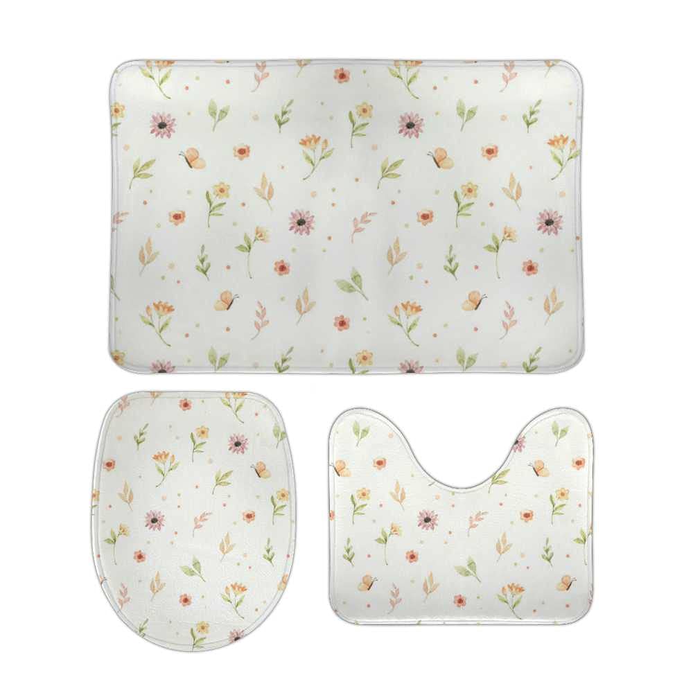 Tapis de salle de bain antidérapant en mousse ultra douce floral
