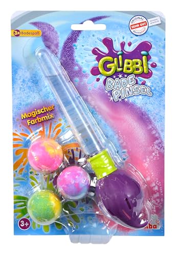 Simba Glibbi Badepinsel – Magischer Zauberstab für die Badewannemit 3 Badebomben, färbt das Wasser bunt beim Malen, nachfüllbar, für Kinder ab 3 Jahren