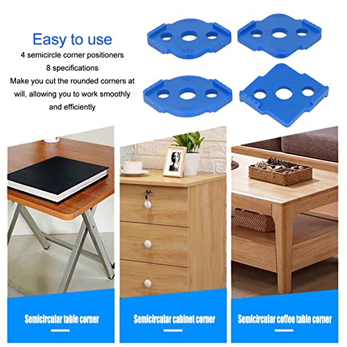 4 Piece Woodworking Half Fillet Quick Positioner, ABS Radius Jig Router ...