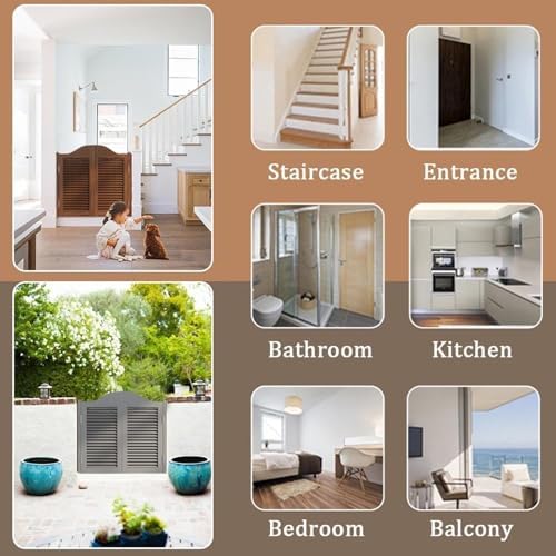 Solid Wood Swinging Interior Doors for Kitchen, Bar, Hallway - Auto-Close Hinges & Hardware - Stylish Partition Door for Bedroom, Porch, Cellar (W130xH80cm)