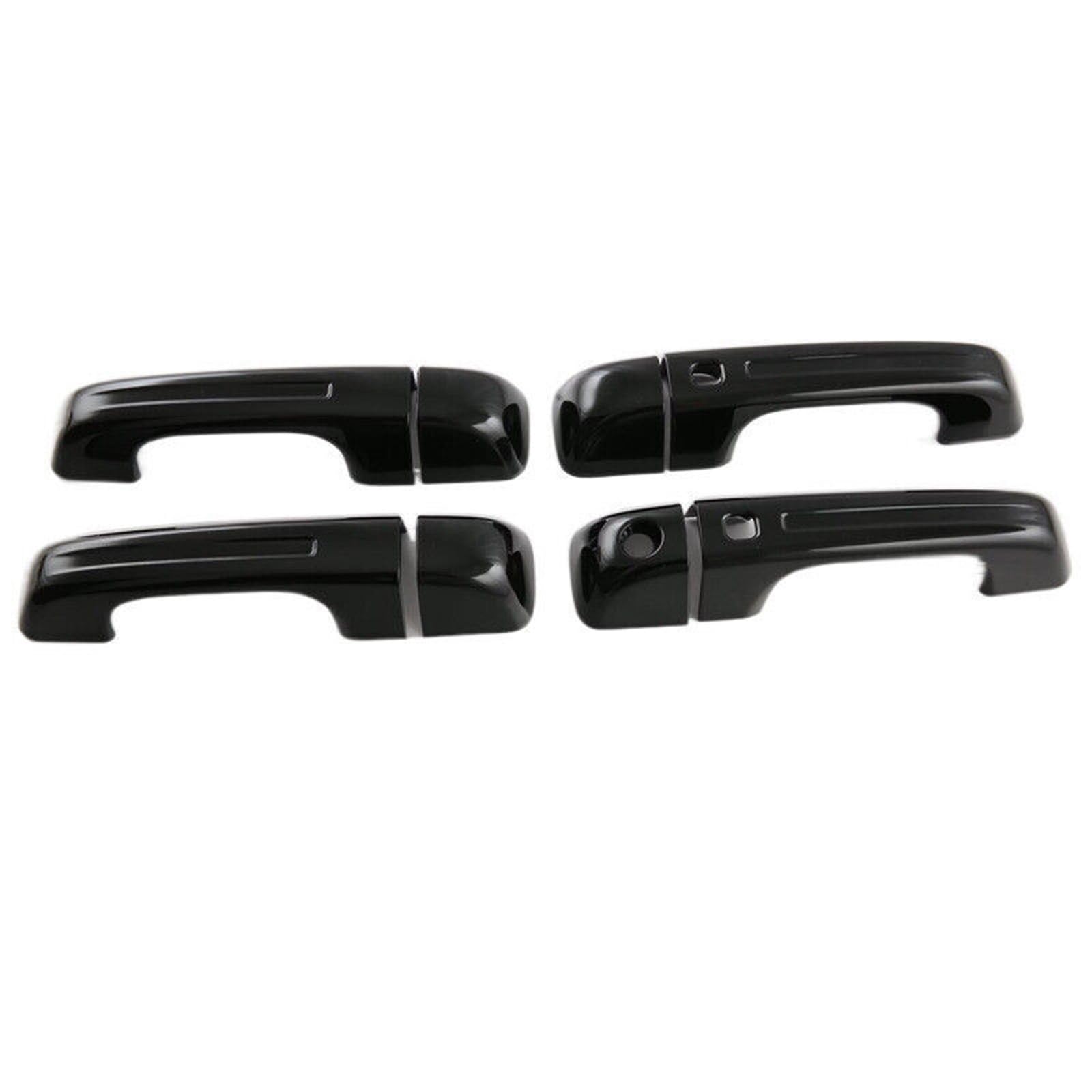 BQWYEDPL Fit for Dodge Ram 1500 2019-2024 Car Sticker Carbon Fiber Style Silver Exterior Door Handle Moulding Car Door Latch Handle(Gloss Black Smart)