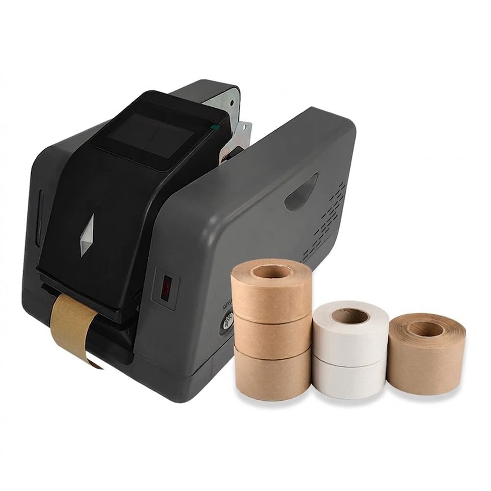 Dispenser Elettrico per Nastro di Carta gommata, modalità Automatica e Manuale Taglierina per Nastro Bagnato con Display a LED per Nastro Largo 8 cm