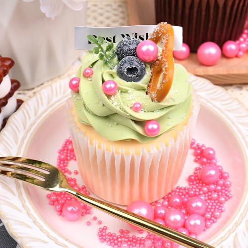 Image of Pink Sprinkles for Cake Decorating, 130g /4.6oz Edible Hot Pink Pearl Sprinkles Mix, Sugar Candy Pearls for Baking, Cookie Decorations and Cupcake Toppings, Wedding Party Valentines Supplies