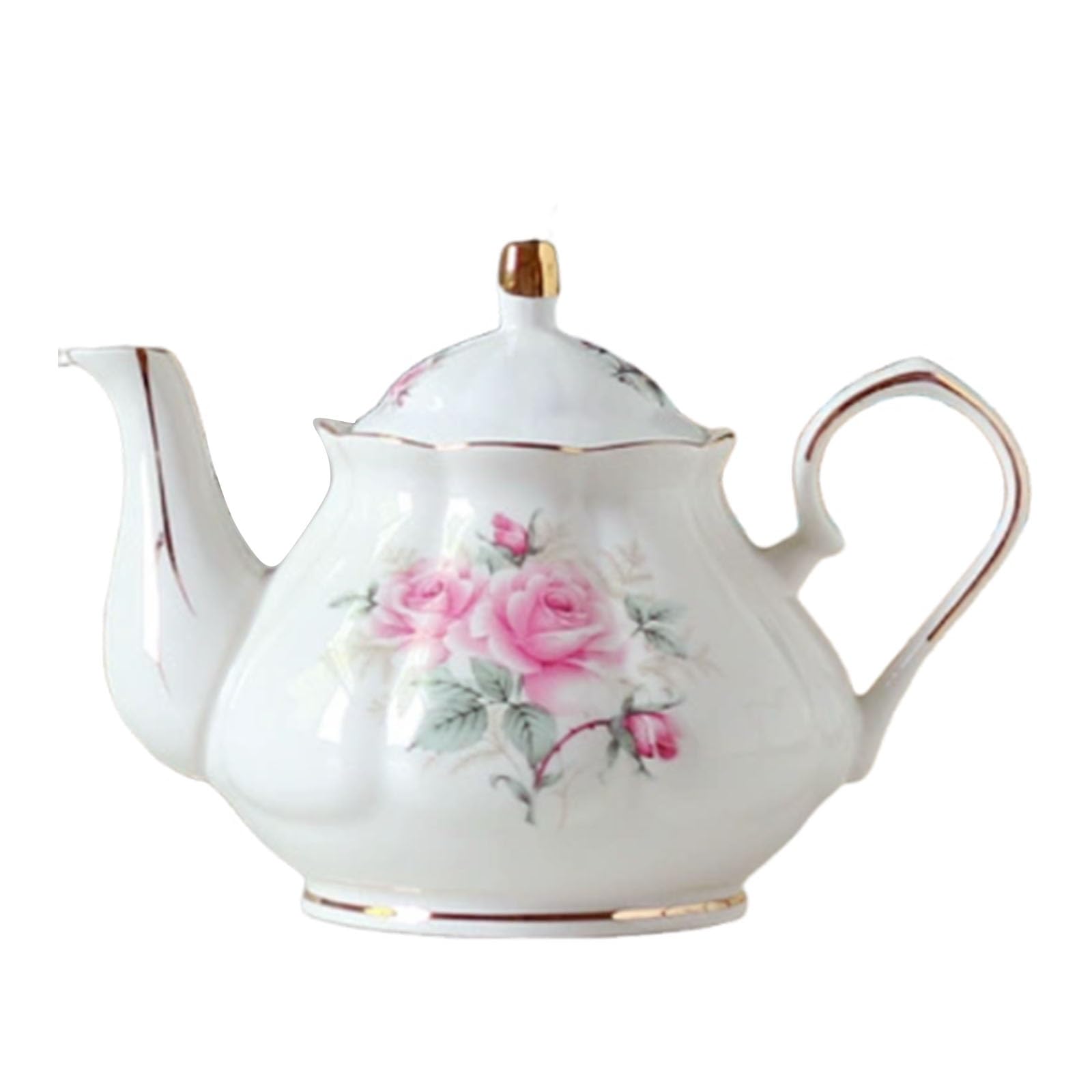 Xyueru One Color Teapot, Tea Pot With Lid, Ceramic Tea, White Ceramic Kungfu Traditional Household Teapot, European Ceramic Tea Set, Home Office Tea Pot For Serving Hot Drinks(1000Ml)