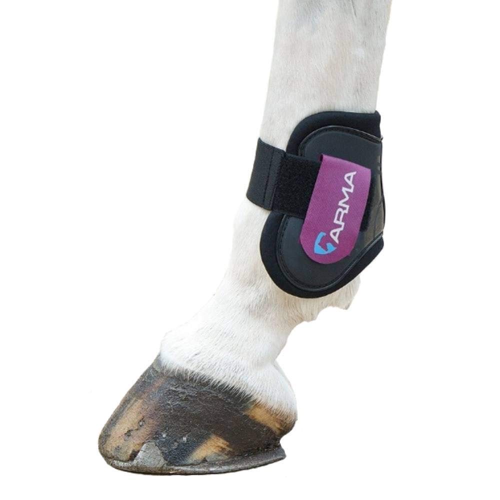 Shires Arma Fetlock Boots - Black/Plum Pony/Cob