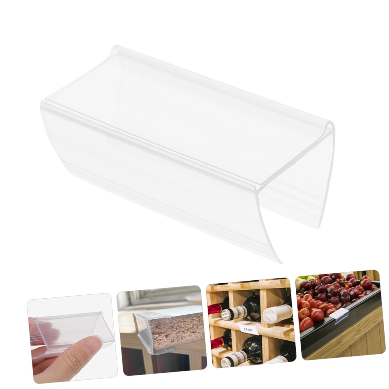 ARTIBETTER 5 Sätze Bar Clip Schild Etiketten Für Einzelhandel Zeichen Stehen Preisständer Anzeigen Stabiler Warenzeichenhalter Pvc Transparent 60 Stück * 5