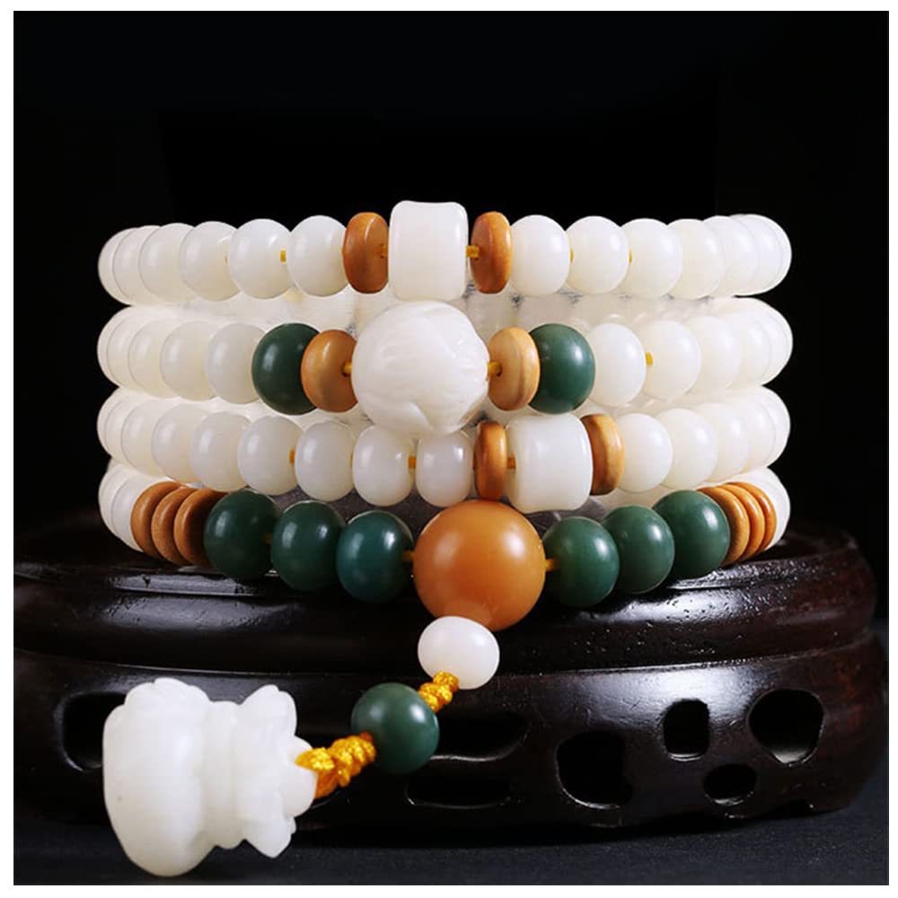 Bracciale con Perline Bodhi in Giada 108 Collana Buddha