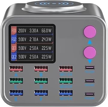300W 24V/12.5A Desktop Fast Charging Station for Computers, Phones, and Tablets Fast Charging
