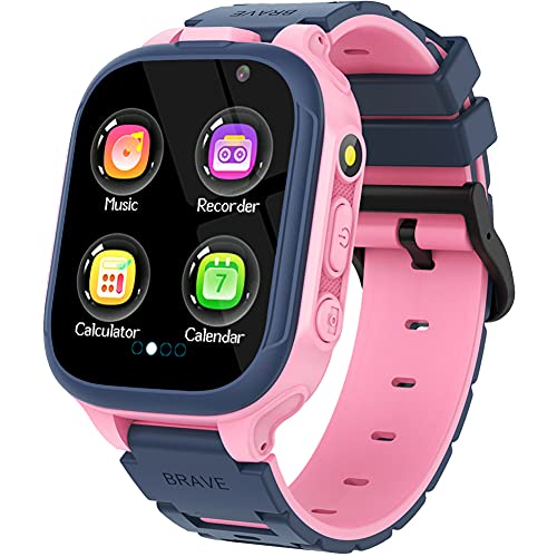 Kids Smart Watches for Girls Boys, Kids Smartwatch with 14 Puzzle Games Dual Cameras Music Video Player 12 24 hr Flashlight Touch Screen Children Learning Toys Birthday Gifts for Kids Age 3-14 (Pink)