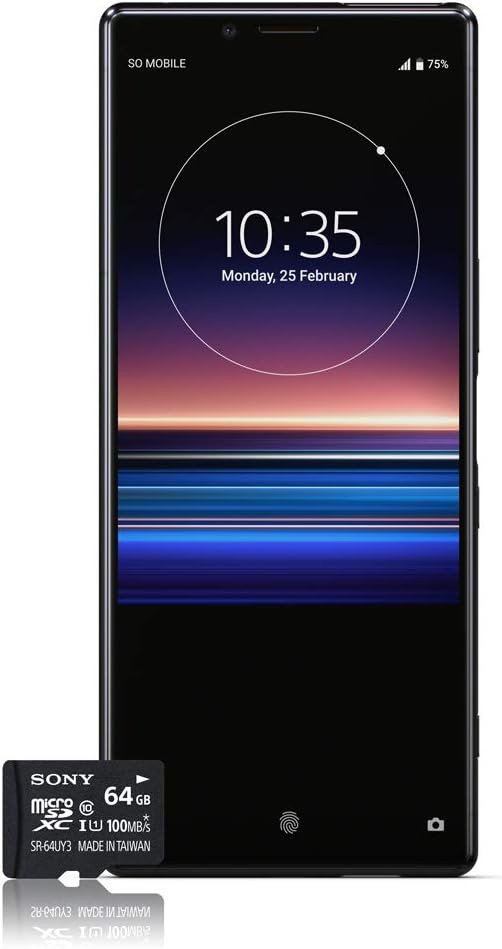 Sony Xperia 1 SIM Free Unlocked UK Smartphone, 6.5inch 4K HDR OLED Screen, 128GB Memory, 6GB RAM, Android 9.0 - Supplied with 64 GB Memory Card – Black
