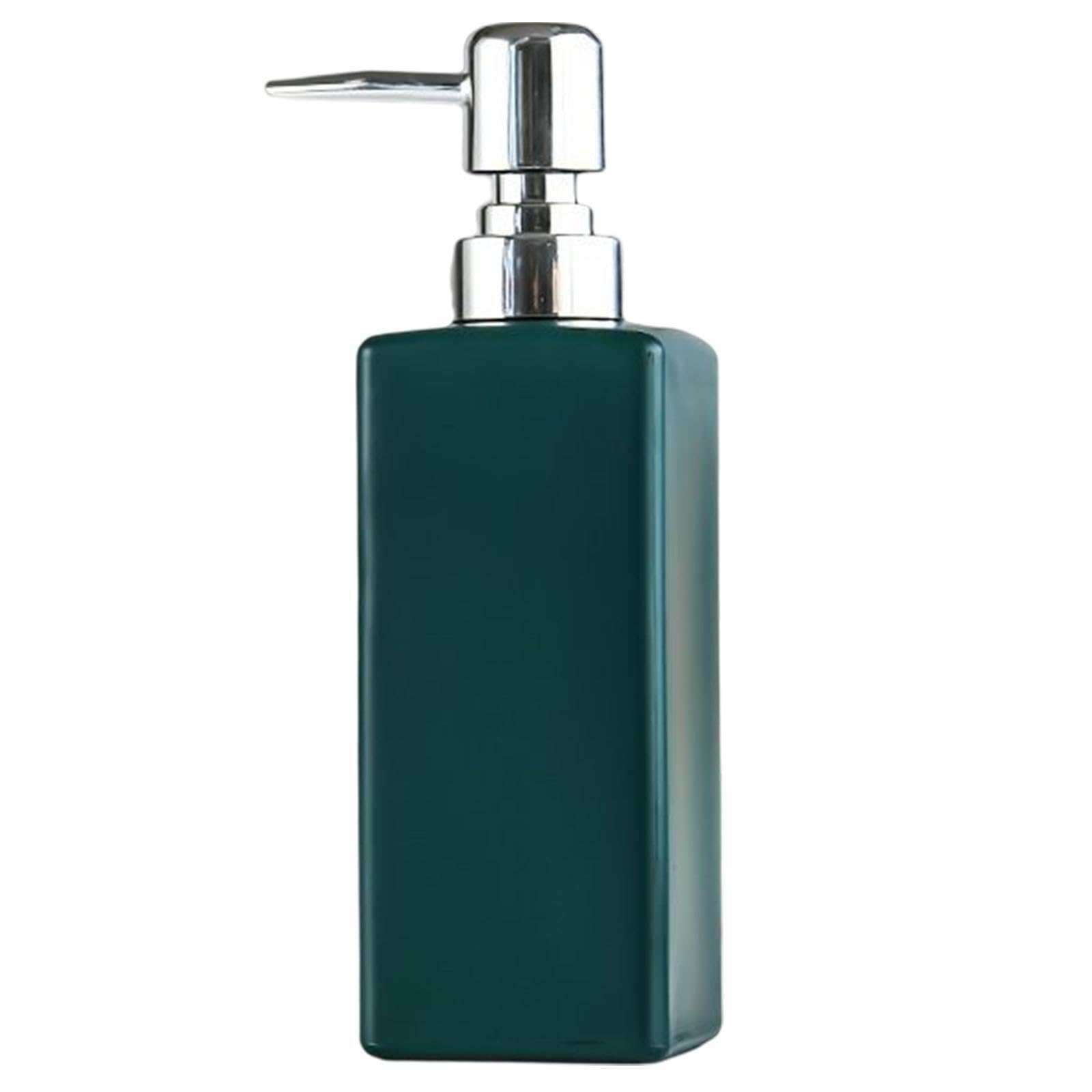 PIXZCSA Innovative Bathroom Accessories Marble Pattern Soap Dispenser 350ml Ceramic Liquid Pump Bottle Shower Gel And Lotion Marble Pattern Lotion Bottle, Green, 5.7x5.7x19.6cm