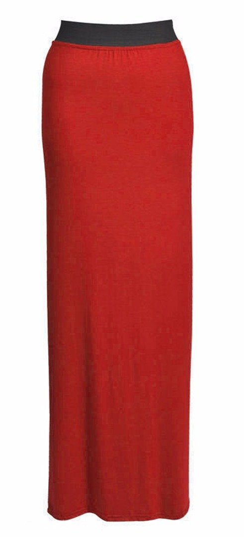 Elum Women's Red ® Plain Long Gypsy Jersey Maxi Dress Skirt