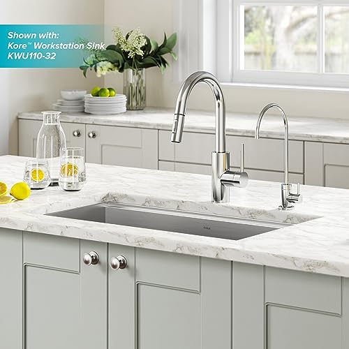 KRAUS Oletto Pull-Down Kitchen Faucet and Purita Water Filter Faucet Combo in Chrome, KPF-2620-FF-100CH - image 9