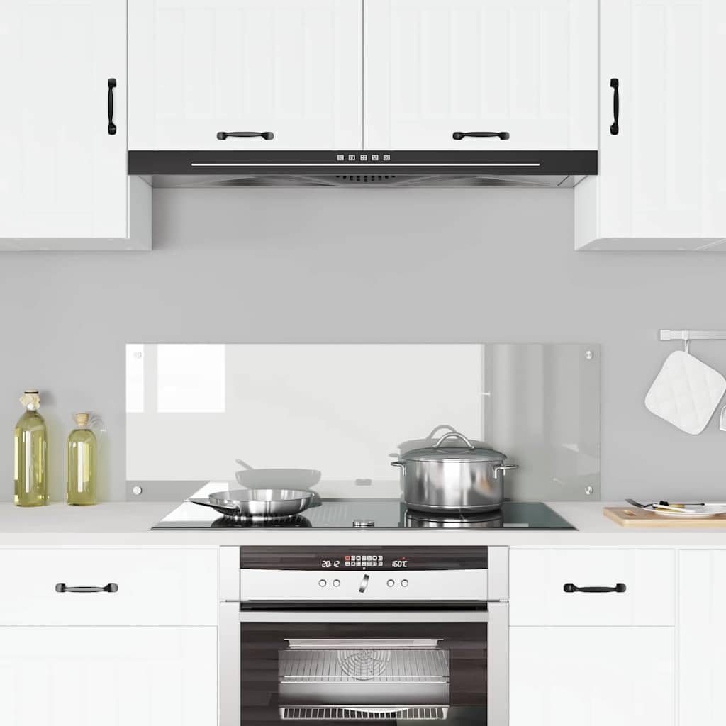 Küchenrückwand Transparent Gehärtetes Glas 120 x 40 cm mit 4 Bohrungen, hitzebeständig und pflegeleicht, modernes Küchenzubehör für Kochen und backen, ergonomisch und platzsparend