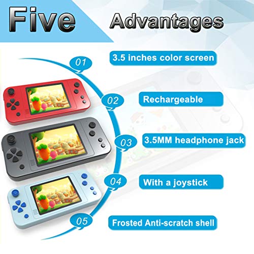 Beico Handheld Games for Kids with Built in 218 Classic Retro Video Game 3.5" Big Screen Portable Rechargeable Arcade Gaming Player Boys Girls Birthday Gift (China Red)