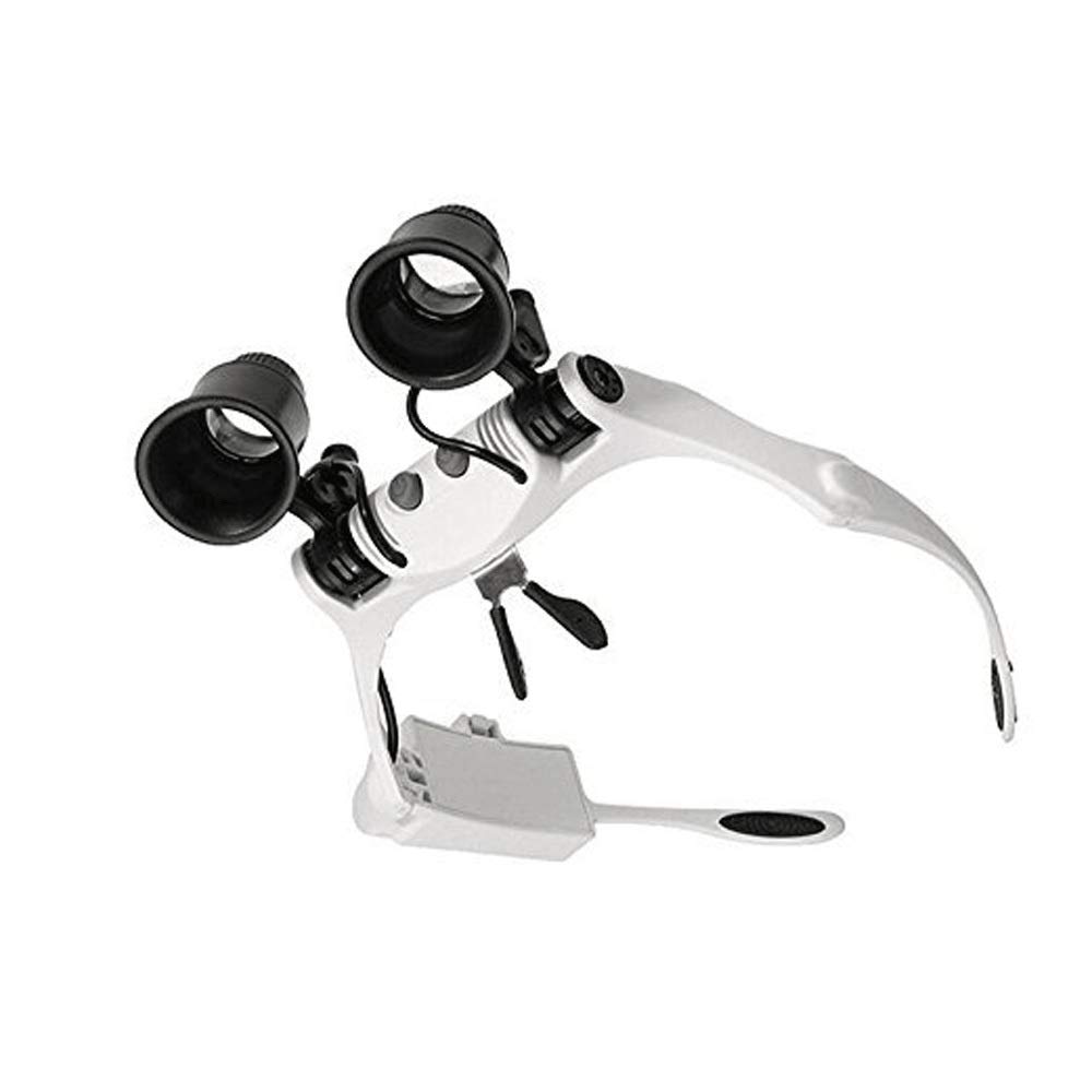asdchZen Illuminated Headband Magnifier Visor With Bonus Cleaning Cloth And Detachable Lenses