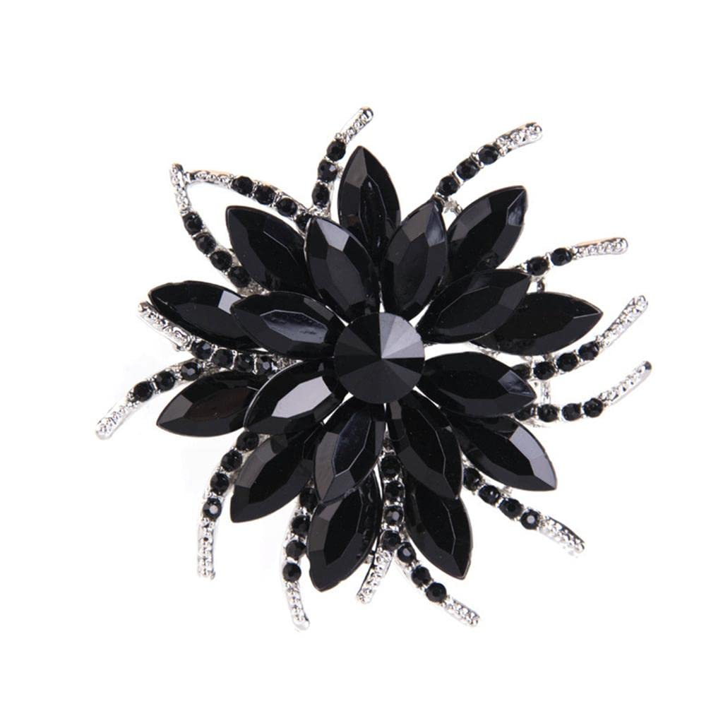 styleheaven Flower Brooches Fashion Women Rhinestone Wedding Broches Pin Jewelry Black |Jewelry & Watches | Fashion Jewelry | Pins & Brooches-picture-9